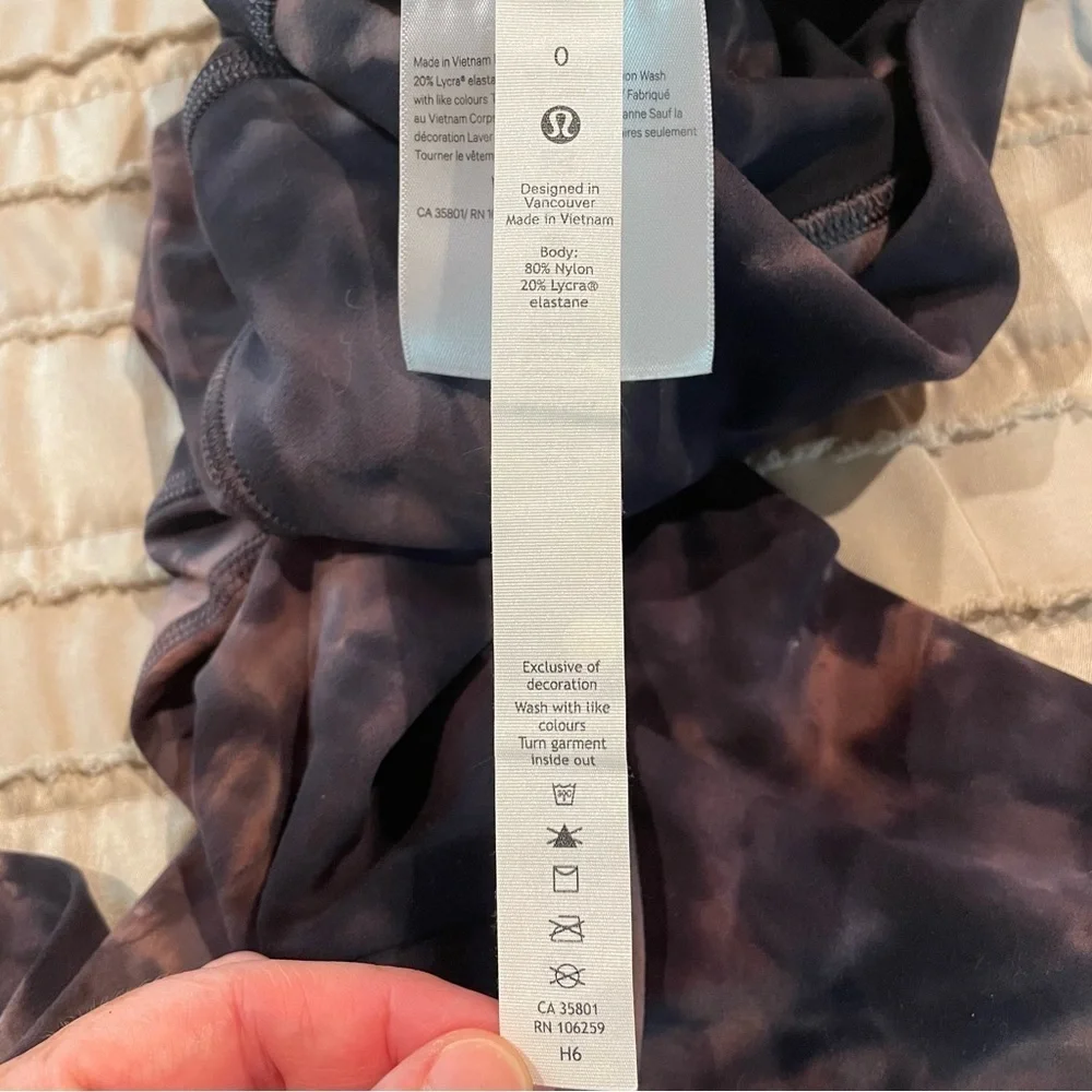 Lululemon Align Crop Leggings Diamond Dye Graphite Grey Pink Pastel 0 W6BDES